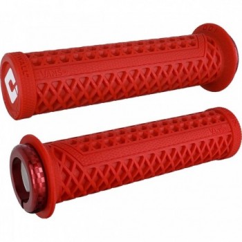 ODI Vans V2.1 Lock-On Red Grips with Coordinated Clamps 135mm for BMX and MTB - 1