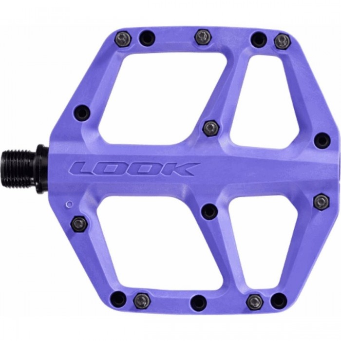 Purple Composite MTB Trail Fusion Flat Pedals - 320g, High Grip & Stability - 1