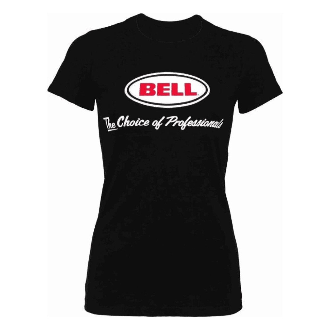 Black Cotton Women's T-Shirt Size S with BELL Logo and Slogan - 1