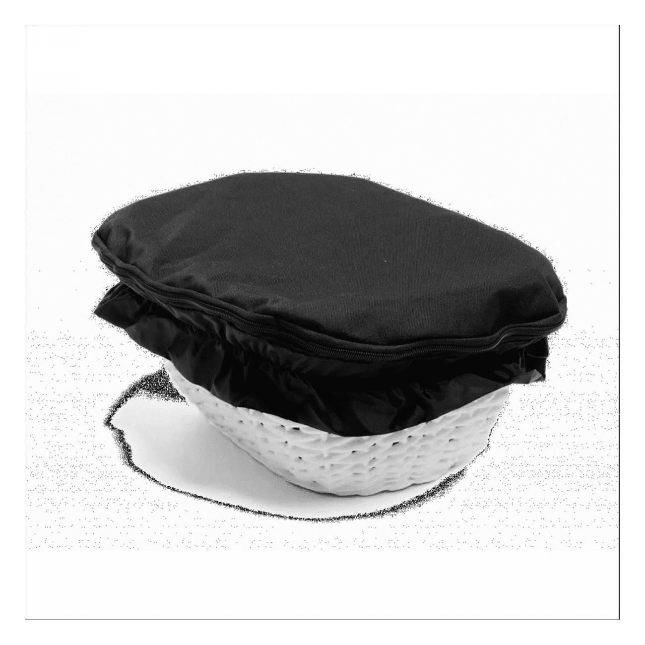 Black Nylon Front Basket Cover with Secure Zipper - 1