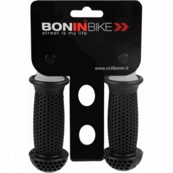 Manopole Bici Bambino con Paramani in PVC Nero, Diametro 22mm, Lunghezza 100mm - 2 - Manopole - 8051772128463