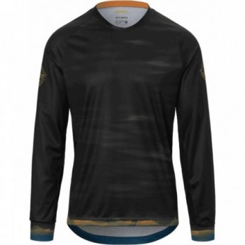 T-shirt Roust LS Respirante Noir Orange Bleu Taille M Manches Longues - 1