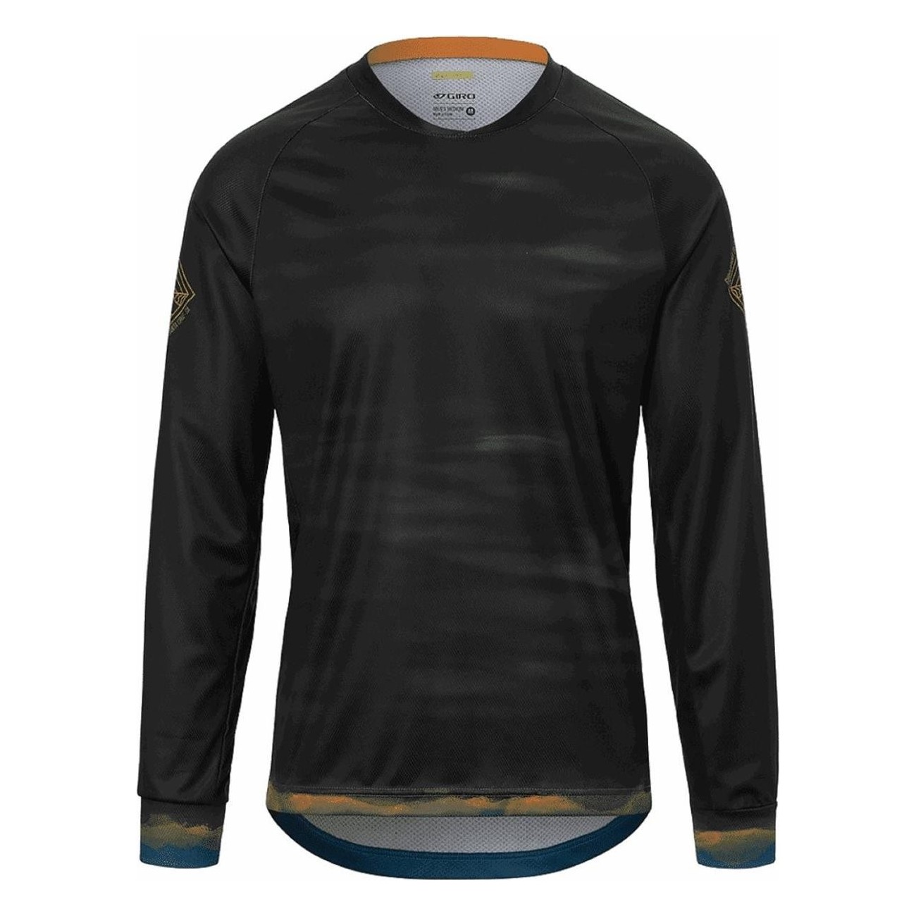 Atmungsaktives Roust LS Shirt Schwarz Orange Blau Größe M mit langen Ärmeln und Mesh-Panels - 1