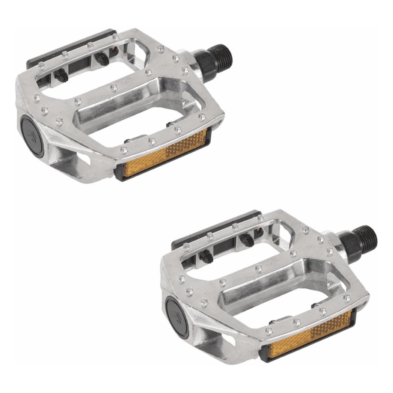 Aluminum BMX Pedals Silver 9/16', Size 108x100 mm, Weight 438.9g - 1