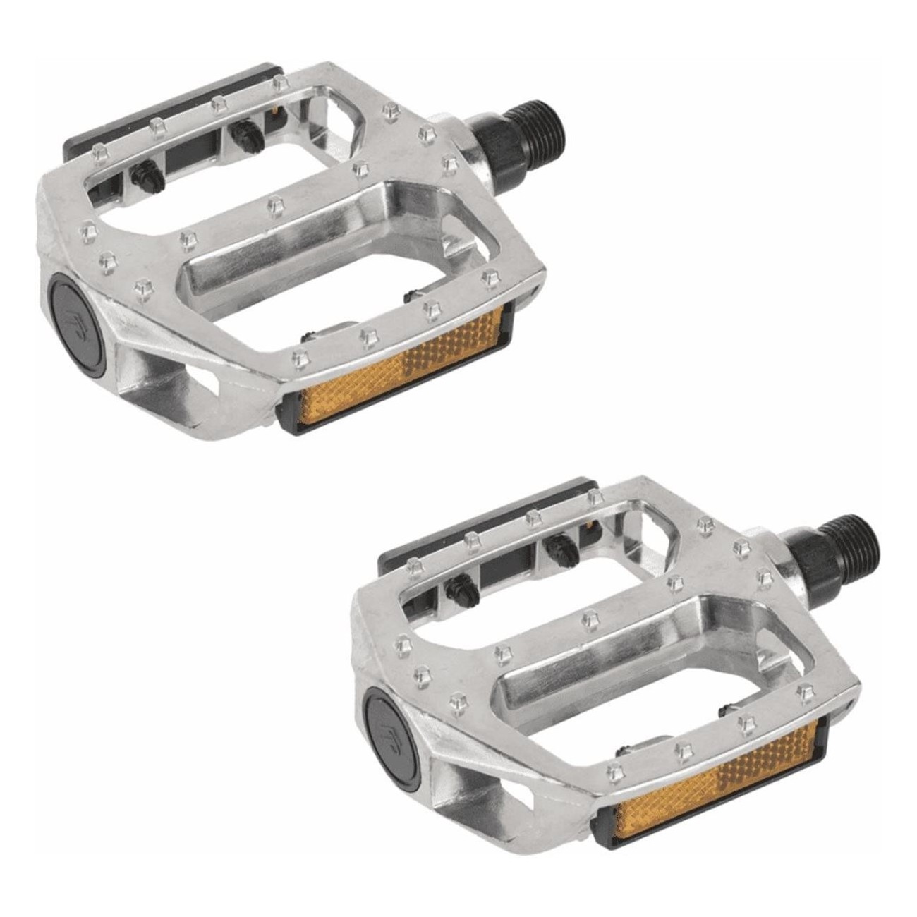 Aluminum BMX Pedals Silver 9/16', Size 108x100 mm, Weight 438.9g - 2