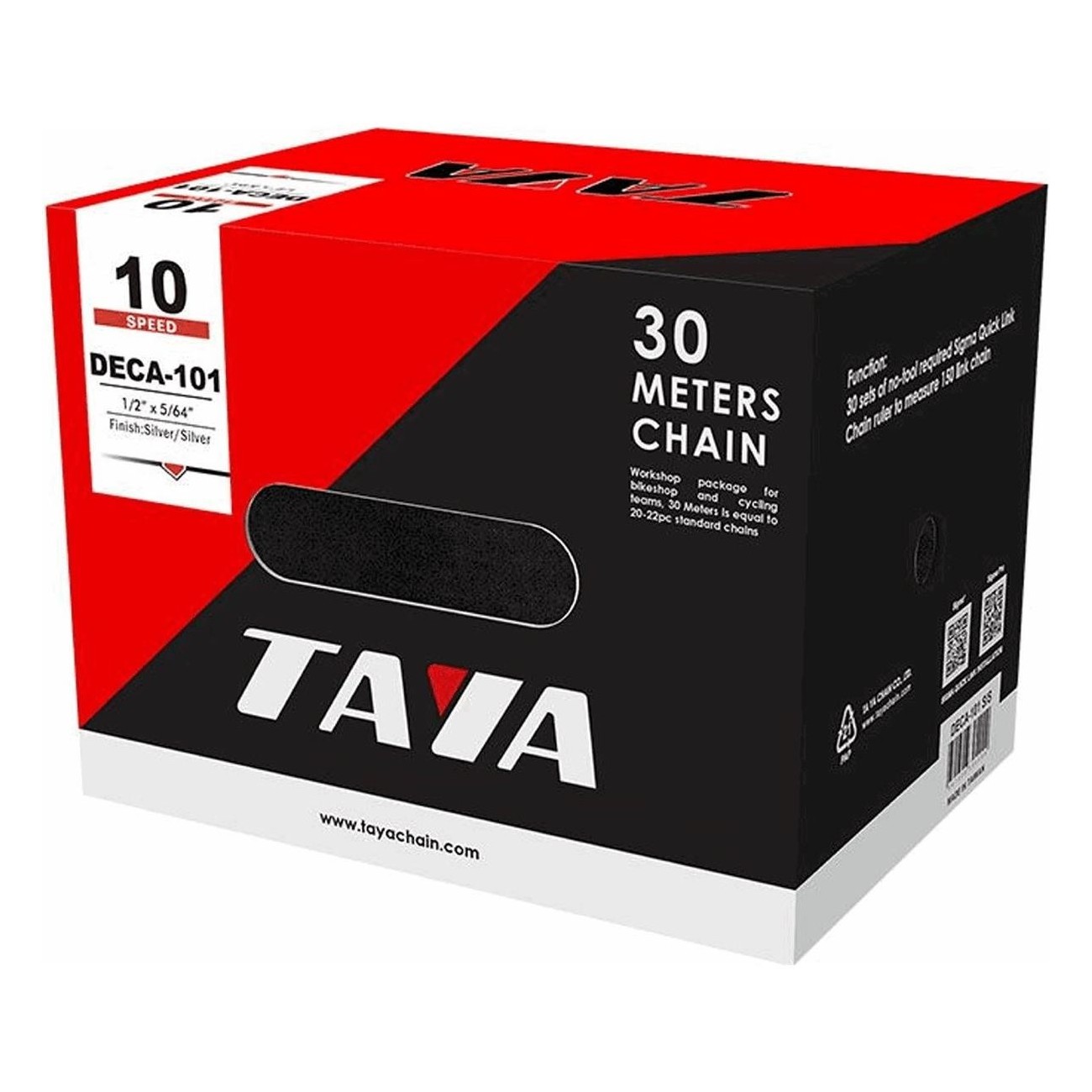 TAYA 10V Kette Silber - 30 Meter Rolle für Fahrradfahren - 1