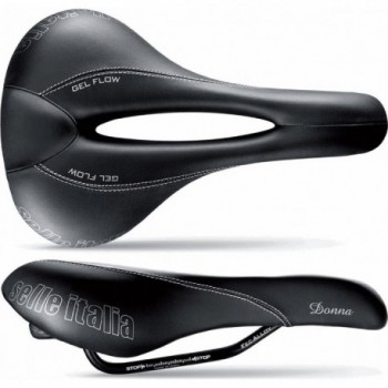 Sella Donna Gel Flow 168x270mm Nero - Comfort e Prestazioni per Ciclismo Sportouring, 345gr - 1 - Selle - 8030282467507