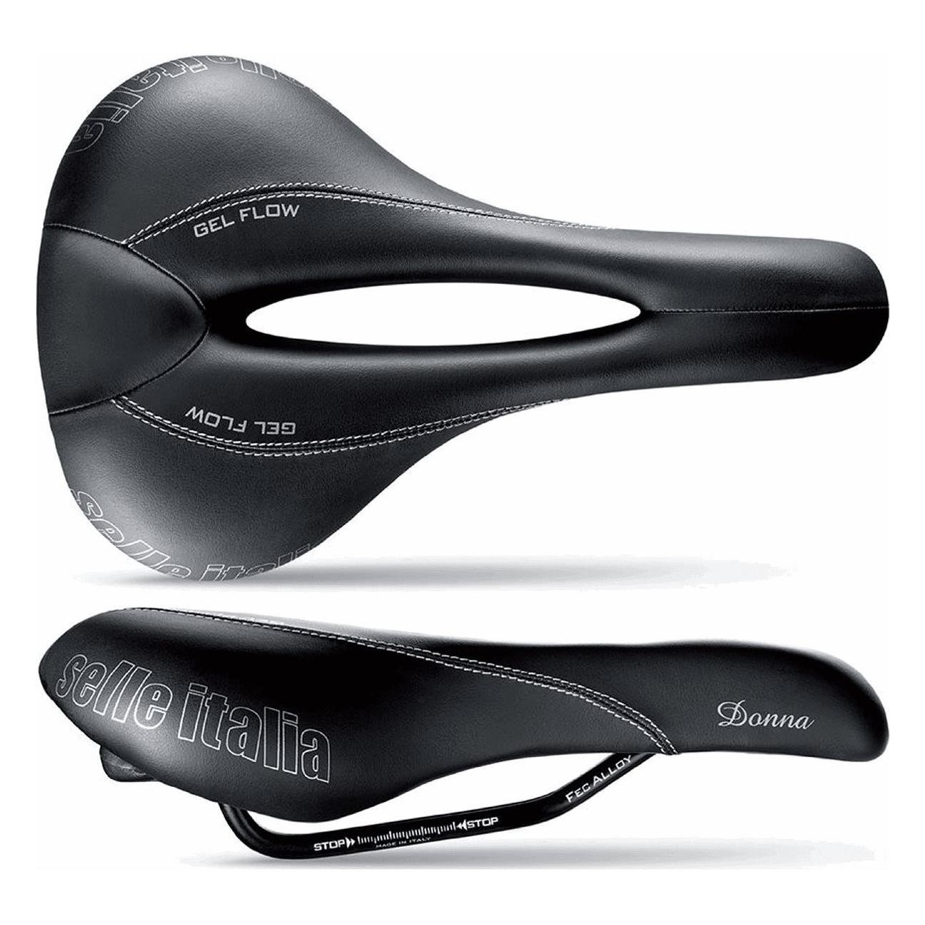 Selle Femme Gel Flow 168x270mm Noir - Confort et Performance pour Cyclisme - 1