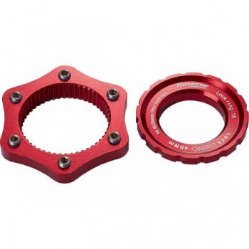 Red Inverse Centerlock Adapter for 6-Bolt Brake Disc Conversion - 1