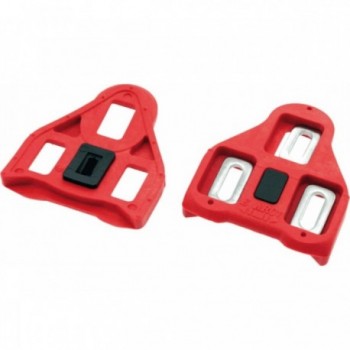 Red Rotating Cleats Compatible with Look Delta for Road Bikes, 9° Angle Freedom - 1