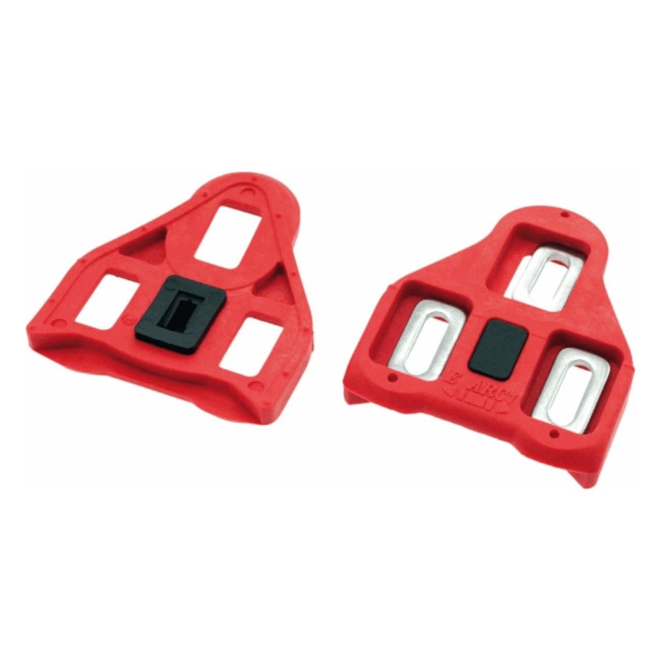 Red Rotating Cleats Compatible with Look Delta for Road Bikes, 9° Angle Freedom - 1