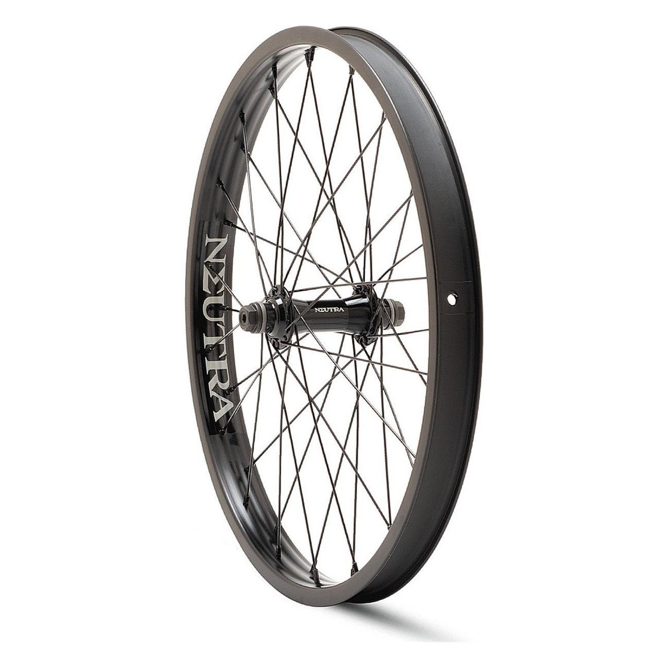 Green Front Wheel with Black Double Wall Rim, Aluminum Hub, 14 Gauge Spokes - 1