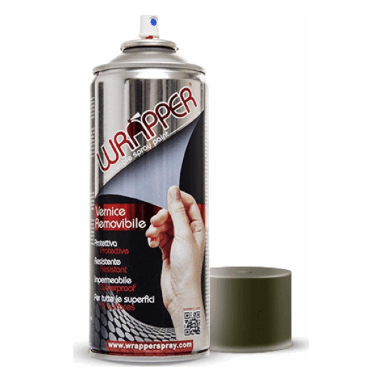 Removable Spray Paint Wrapper Gray Green 400ml - Protective Coating for Metals, Plastics and More - 1