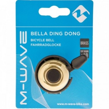 Mini Glocke Bella Ding-Dong aus Messing Gold für 22,2 mm Lenker - M-WAVE - 2