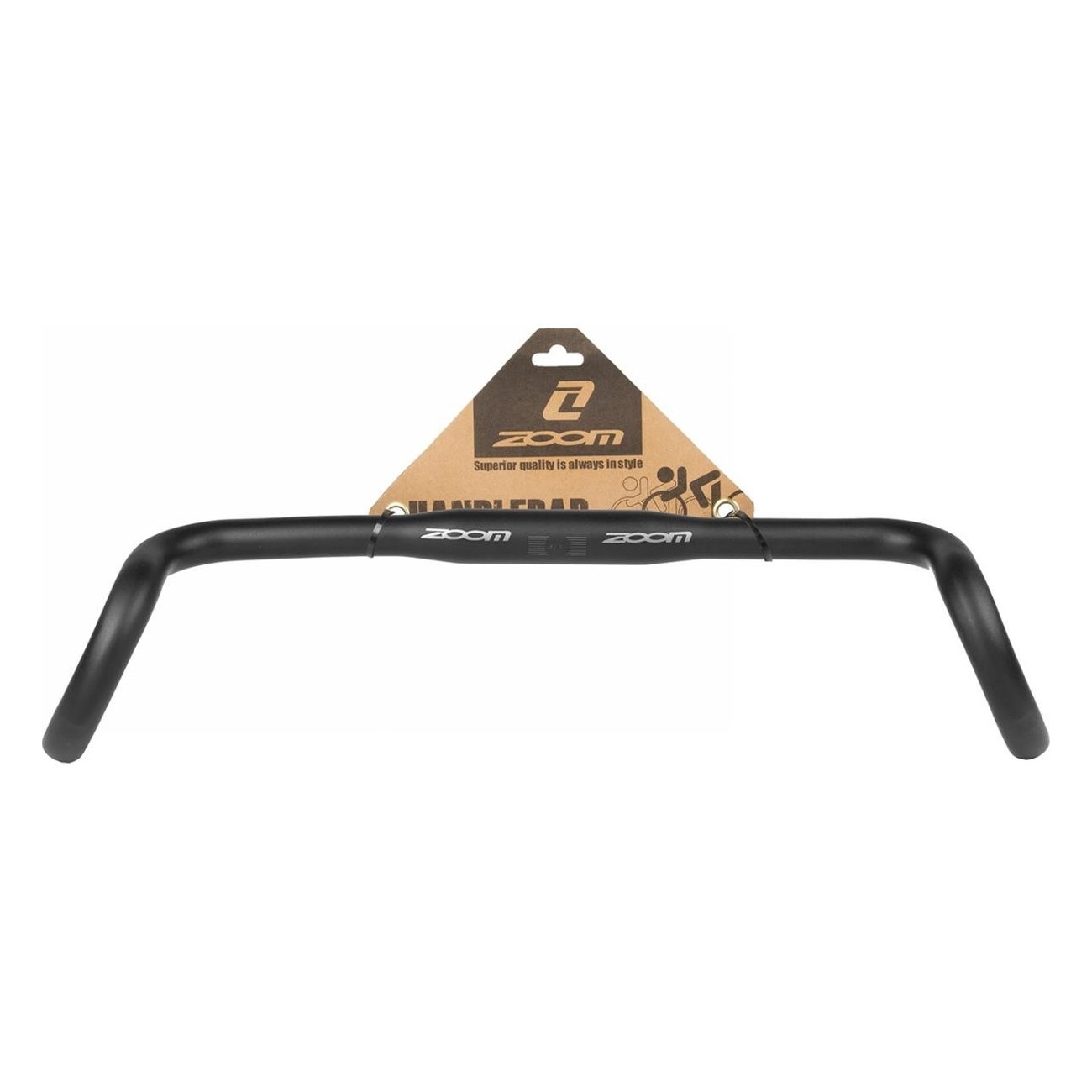 Gravelbike Zoom Handlebar in Matte Black Aluminum 400mm, Clamp 31.8mm - 6