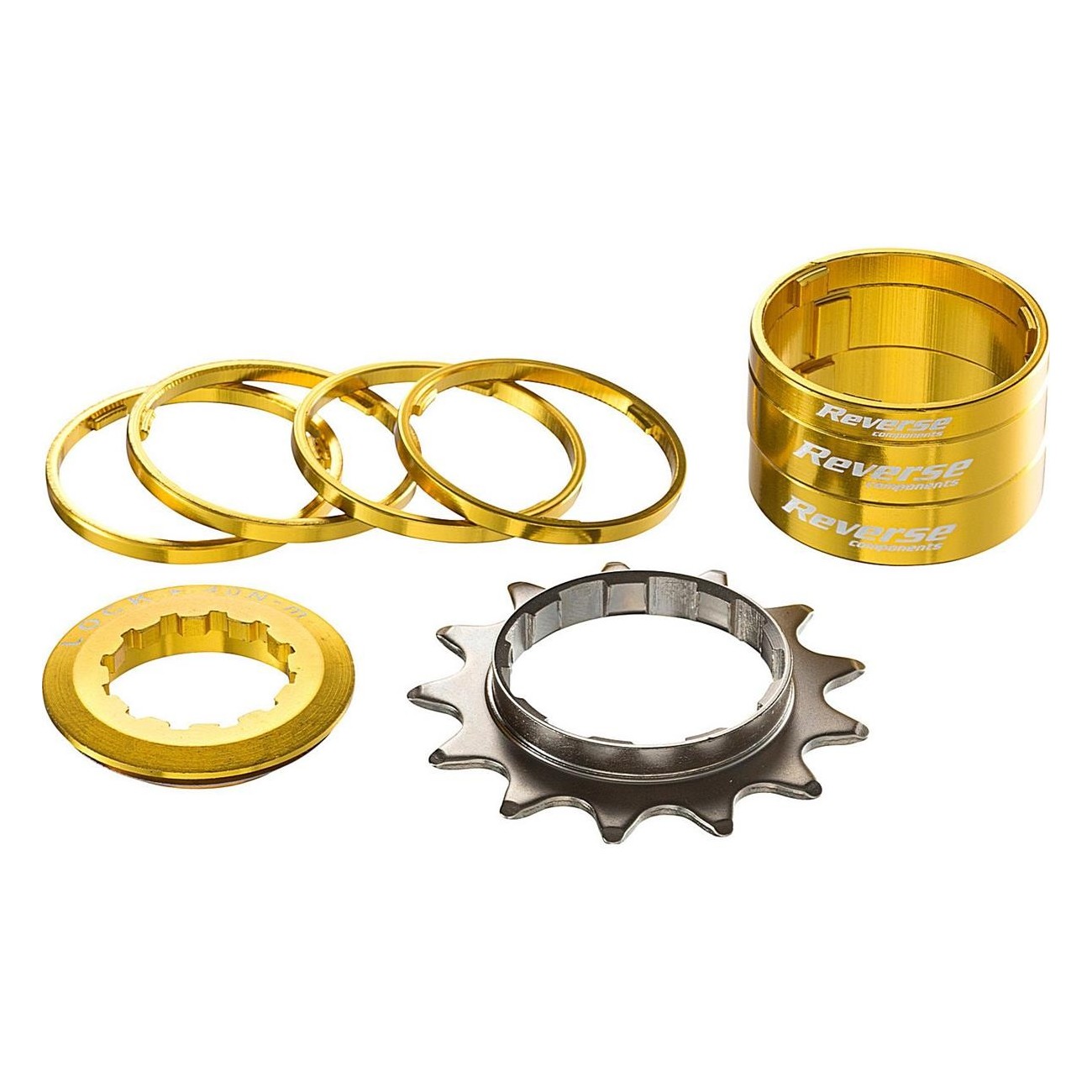 Single Speed Conversion Kit 13T Gold - Reverse HG with Wide Flange & Accessories - 1