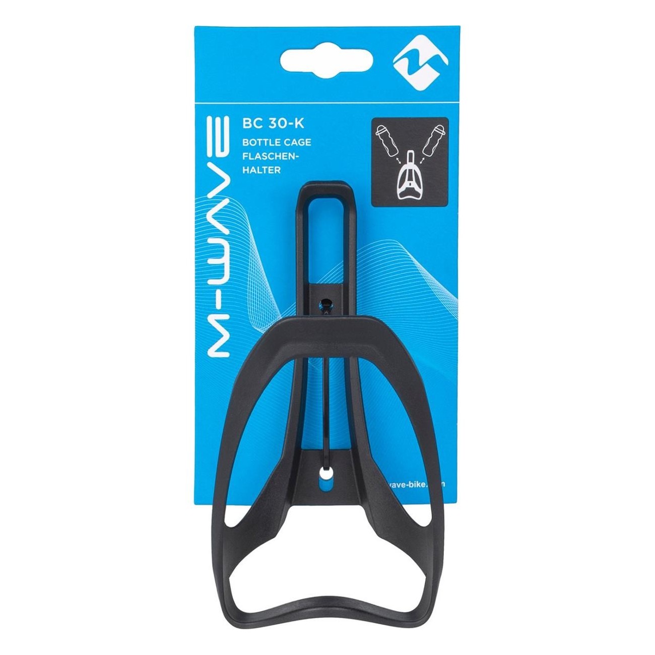 M-Wave BC 1-K Bottle Holder in Matte Black Nylon with Mounting Material - 2