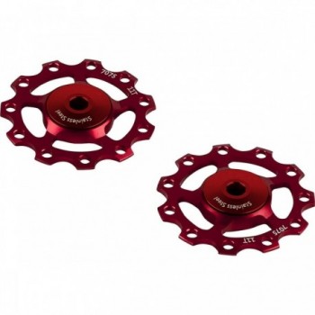 Red Stainless Steel Pulley 9/10/11v Compatible with Shimano and SRAM - 2