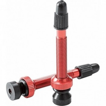 Valve Tubeless Presta 45mm Filetée Rouge avec O-ring XON - 1