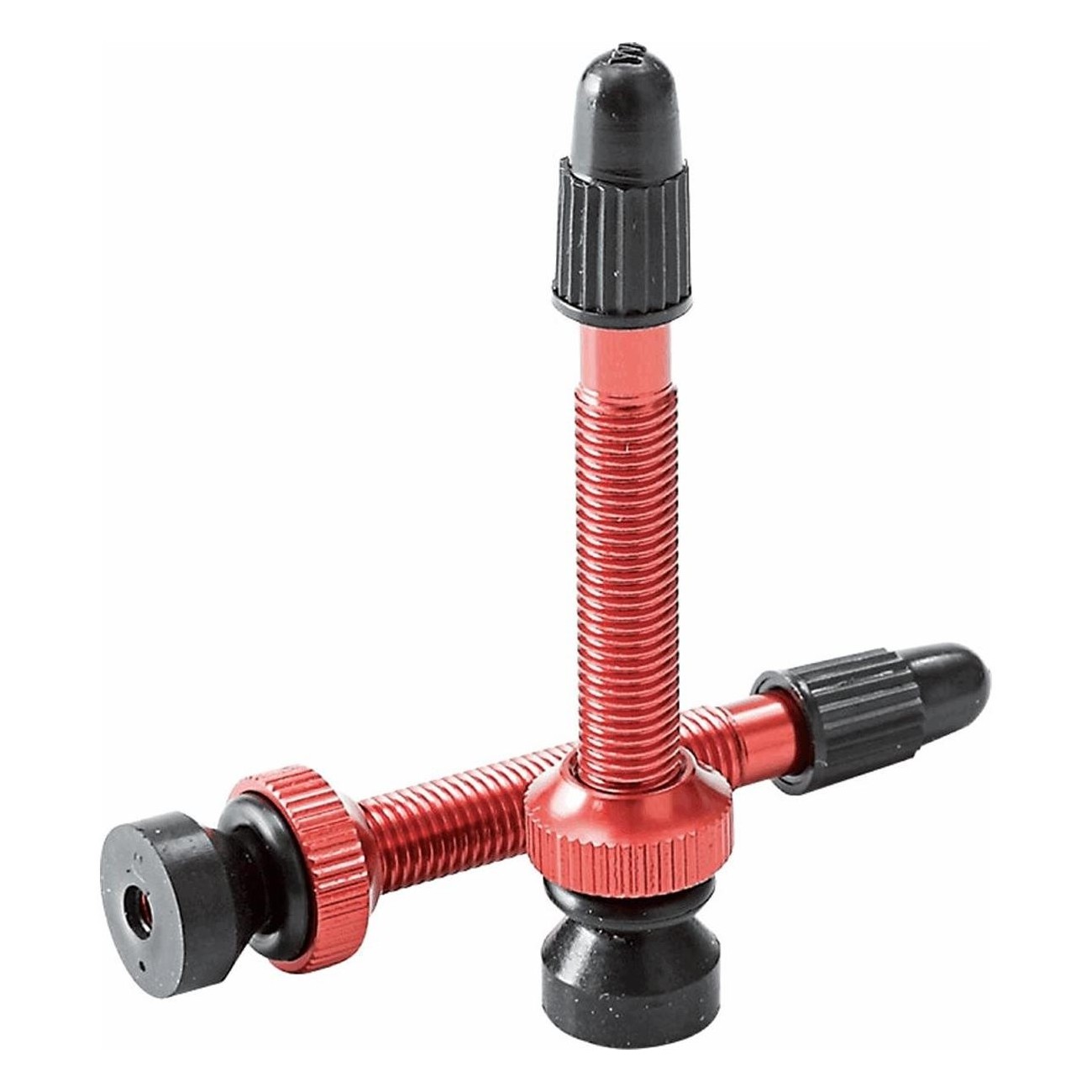 Valve Tubeless Presta 45mm Filetée Rouge avec O-ring XON - 1