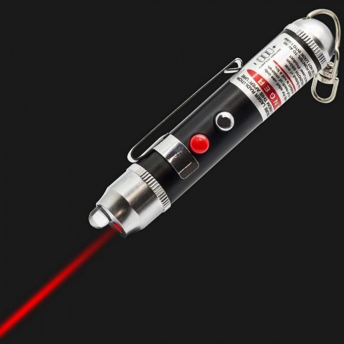 Torcia LaserLite LED Ricaricabile con Raggio Laser Rosso, Clip da Tasca e Attacco Portachiavi - 1 - Coltellini e attrezzi multiu