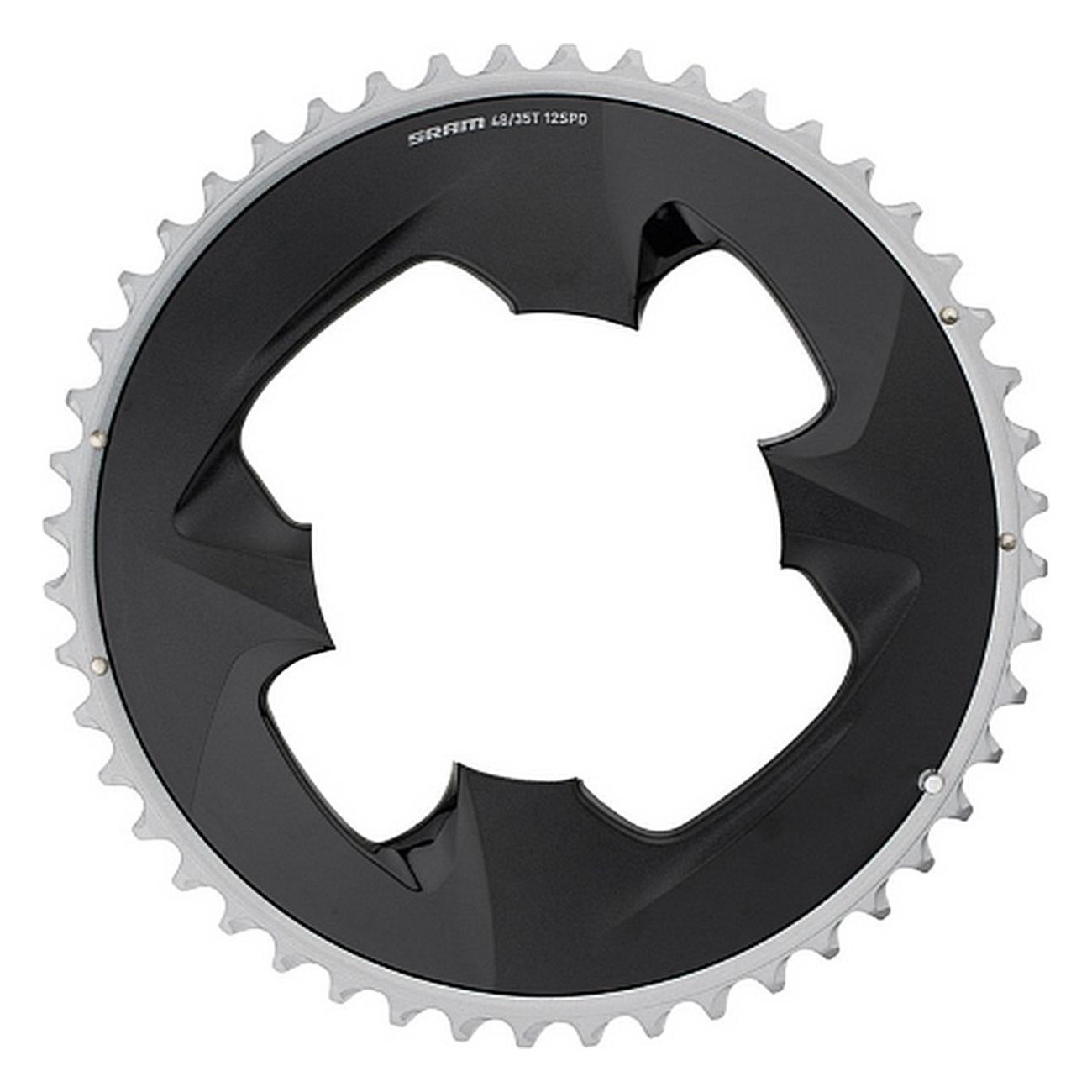 Force AXS Chainring 46T, BCD 107mm, 4-Bolt, 2x12v, Polar Grey Road Bike - 1