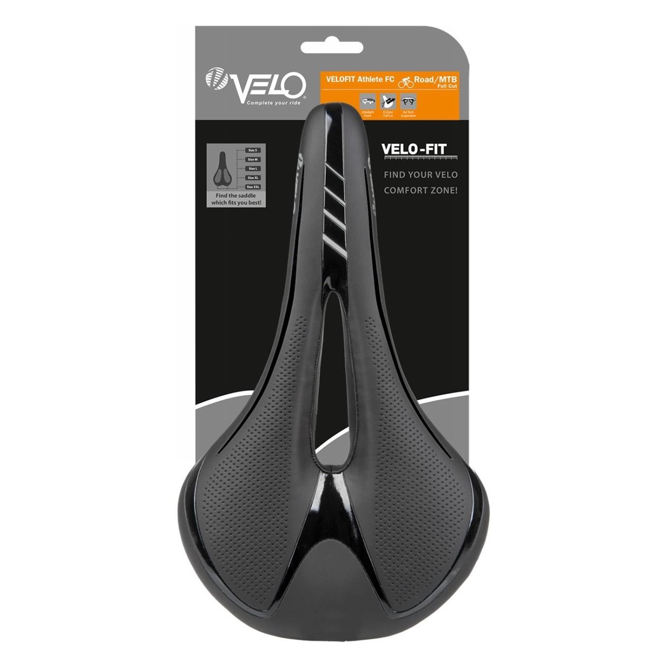 Sella Velo Fit Athlete FC XL 277x163 mm Nero/Argento - Alta Qualità e Comfort per Ciclismo - 3 - Selle - 0887539022372