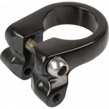 Collier de Selle 31,8 mm en Aluminium Noir avec Vis M6 et Œillets pour Porte-Bagages, 36g - 1