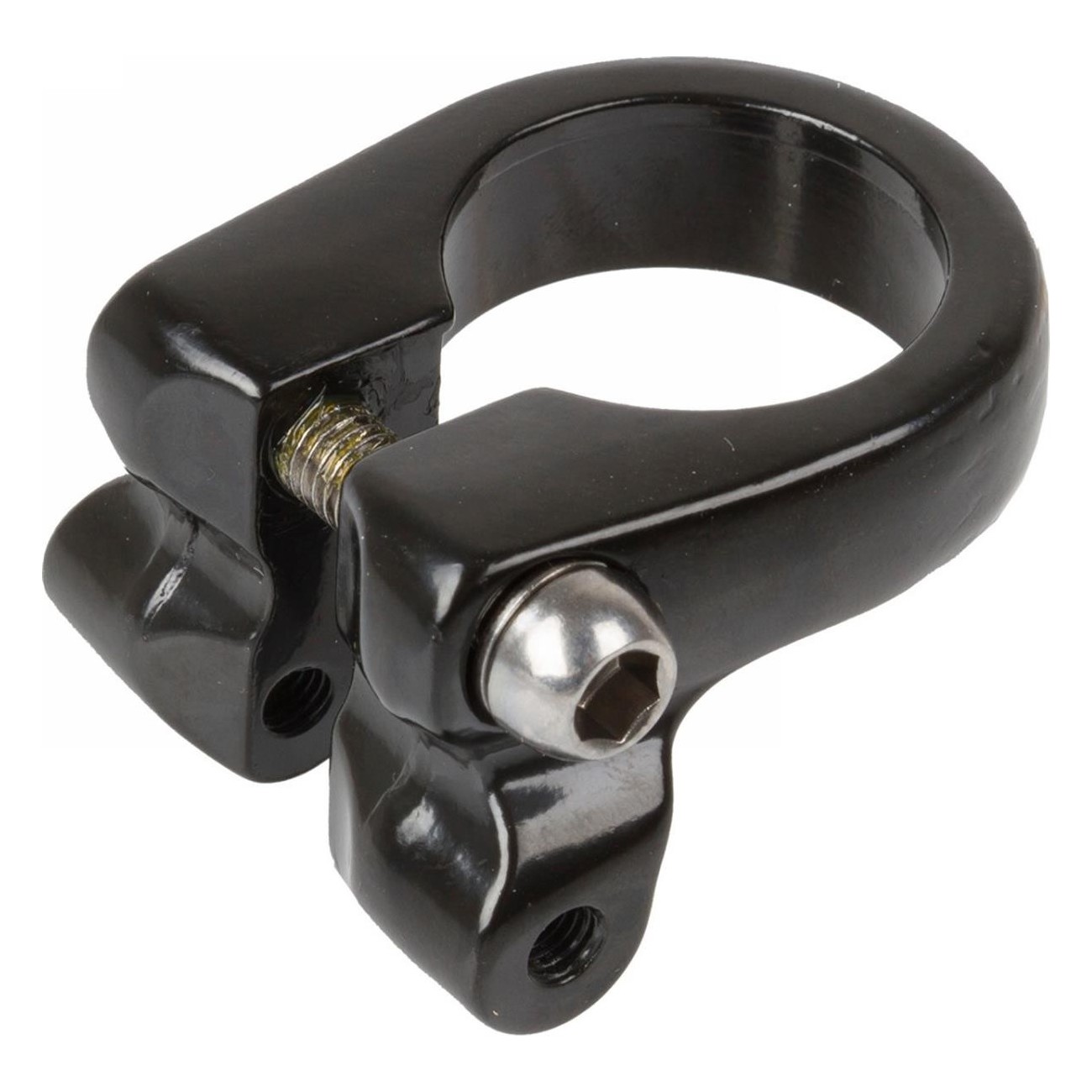 Collier de Selle 31,8 mm en Aluminium Noir avec Vis M6 et Œillets pour Porte-Bagages, 36g - 1