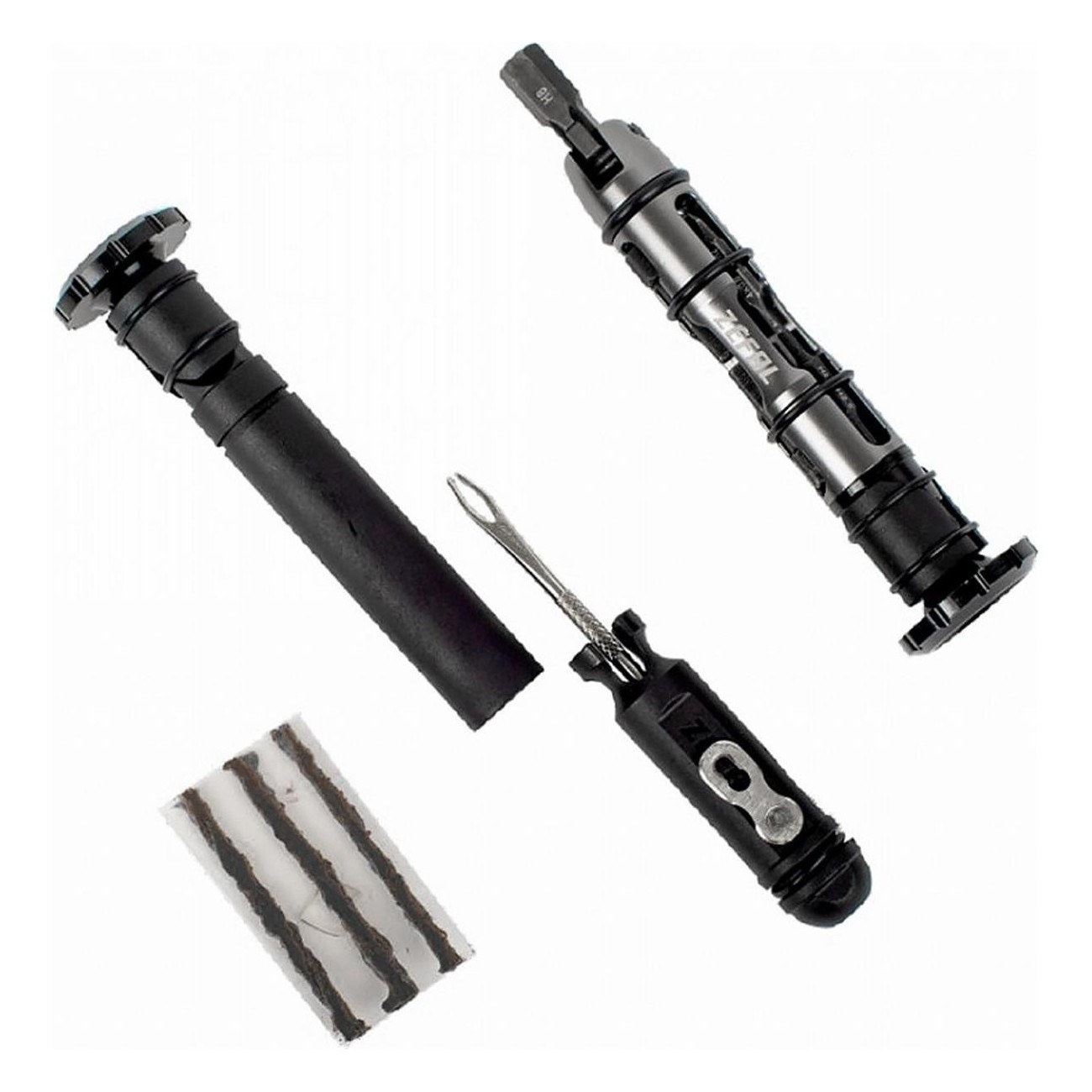 Kit de Réparation Tubeless MTB Z Bar Tool avec Multi-Outils et Bouchons en Aluminium - 1