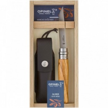 Geschenkbox aus Olivenholz mit Alpenmesser und Etui - 1