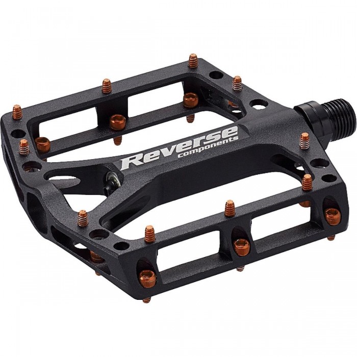 Pédale de Recul MTB Black One Noir-Orange en Aluminium CNC - 1