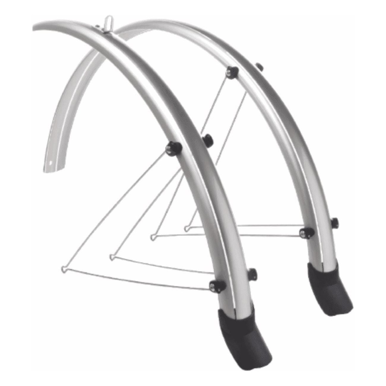 Garde-boue en polycarbonate argent 28 36mm pour vélo urbain avec garde-boue - 1