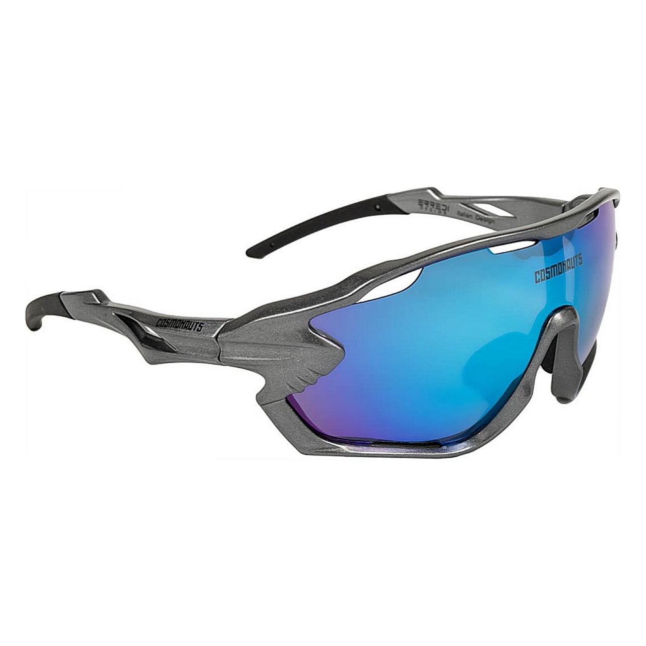 Sportbrille Apollo 13 Anthrazitgrau mit blauen Revo-Gläsern und TR90-Rahmen - 1