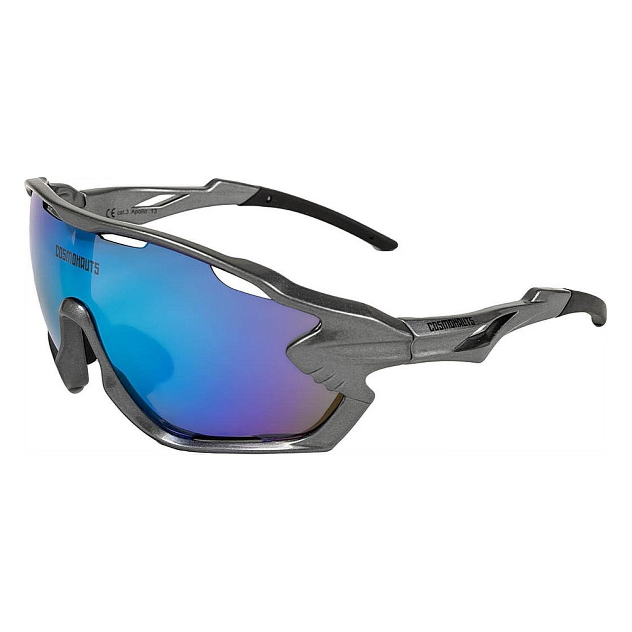 Sportbrille Apollo 13 Anthrazitgrau mit blauen Revo-Gläsern und TR90-Rahmen - 2