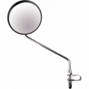 Miroir de vélo anti-éblouissant noir avec verre de 105 mm et barre chromée 800x8 mm - 1