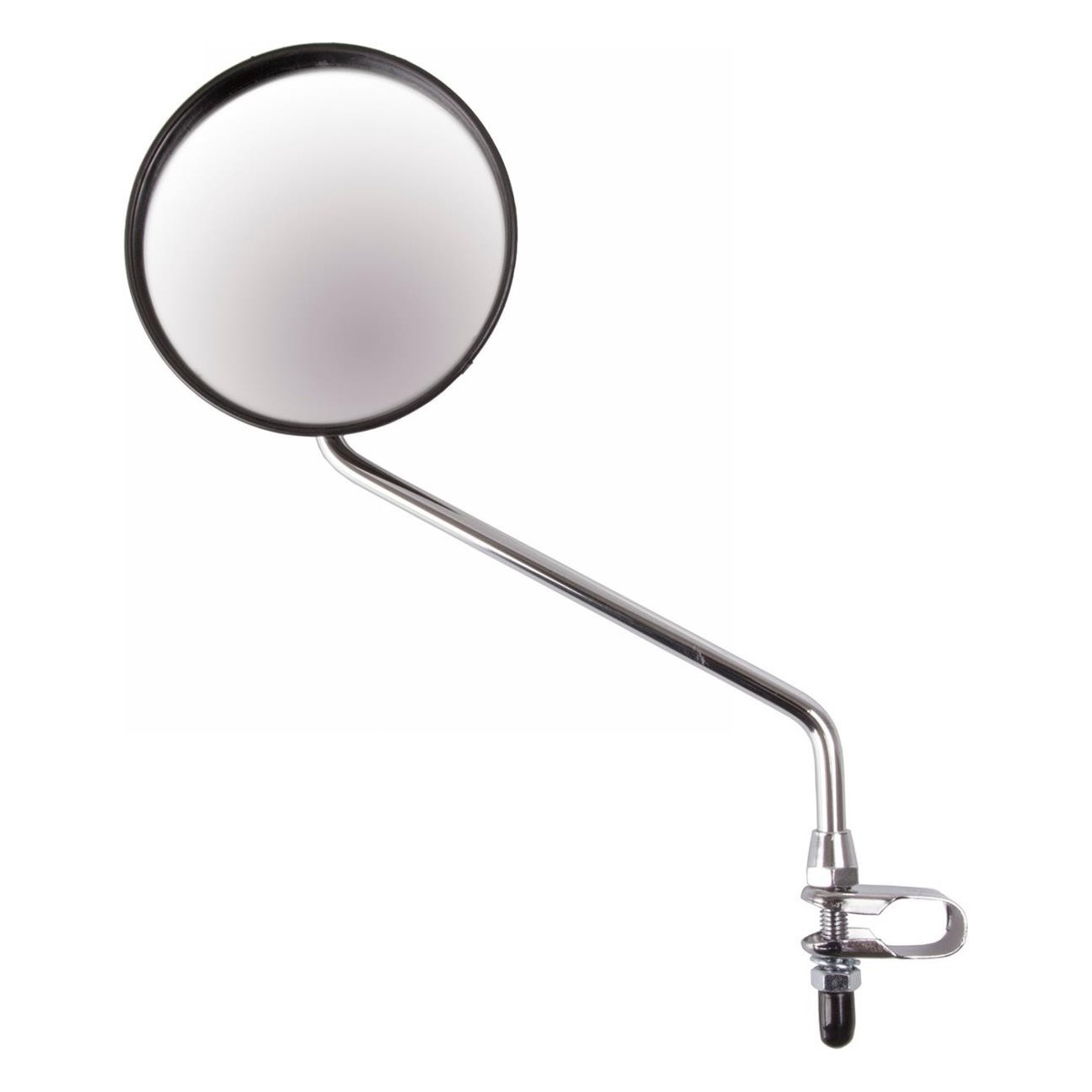 Miroir de vélo anti-éblouissant noir avec verre de 105 mm et barre chromée 800x8 mm - 1