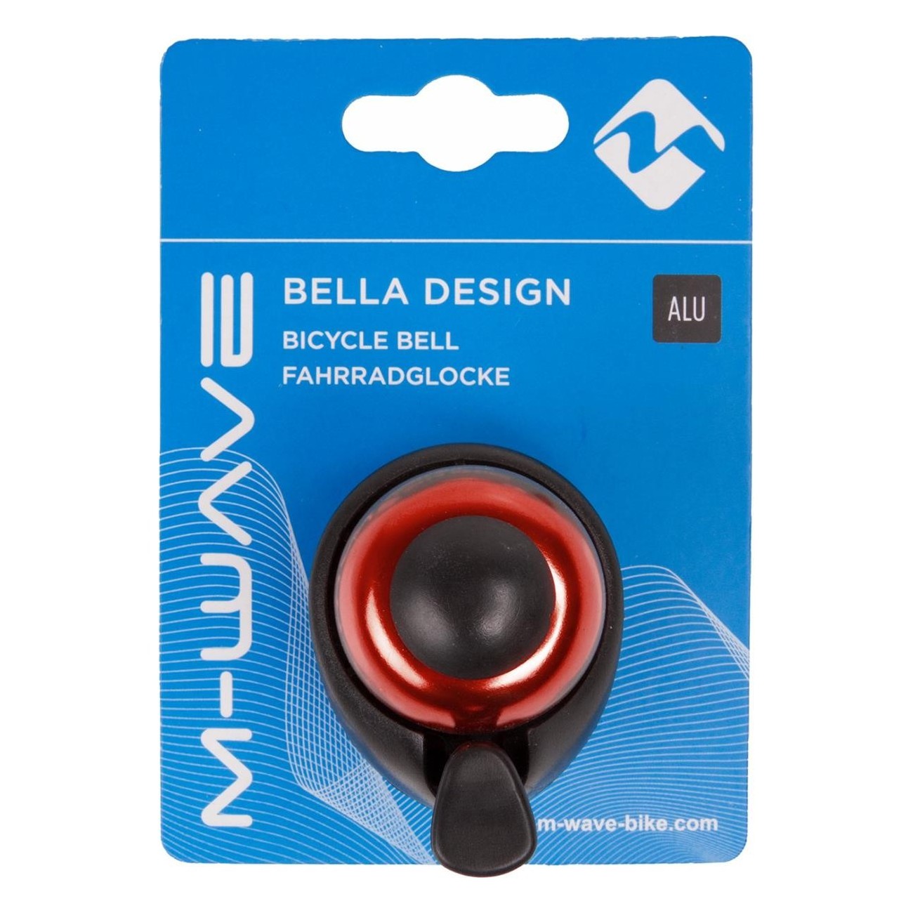 M-Wave Mini Anodized Red Bell for Aluminum and Black Plastic Handlebar - 3