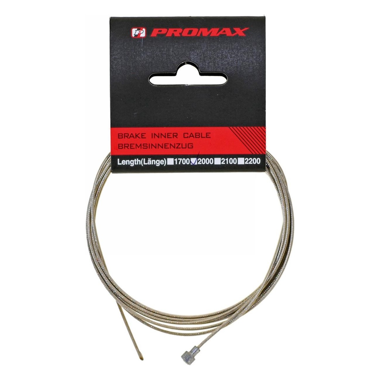 Stainless Steel Brake Cable 2000x1.5 mm with Pear Nipple 6x9 mm PROMAX - 1