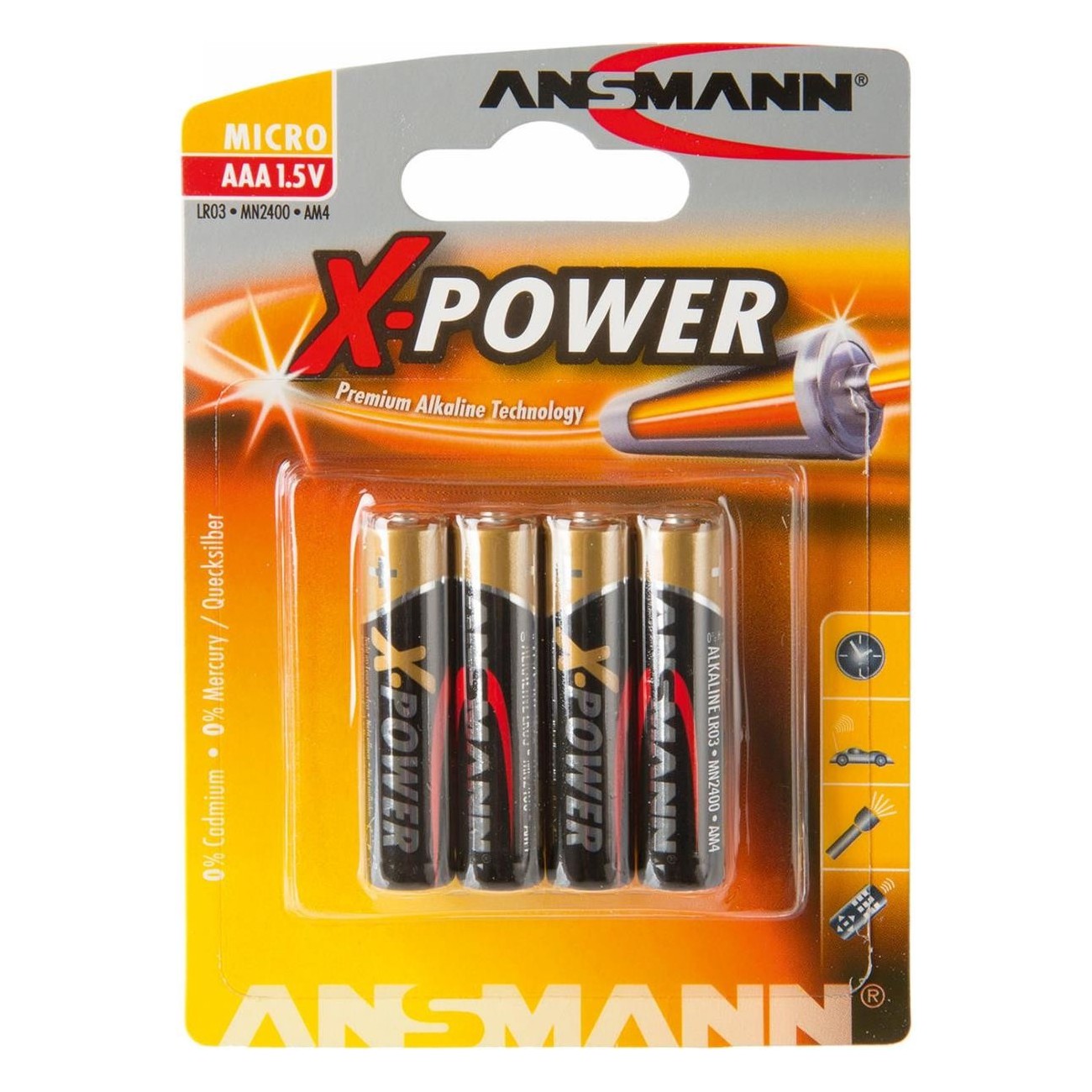 Alkaline AAA Batterien 1.5V - 4er Set im Blister - 2