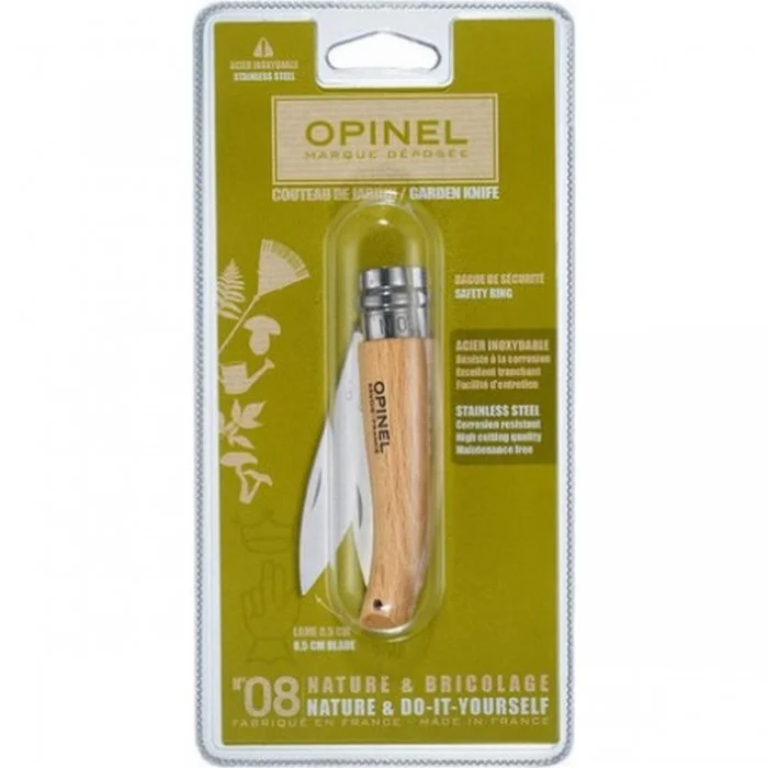 Coltello Opinel N.08 per Giardinaggio - Lama Affilata in Acciaio Inossidabile e Design Ergonomico - 1 - Coltelli - 3123840012167