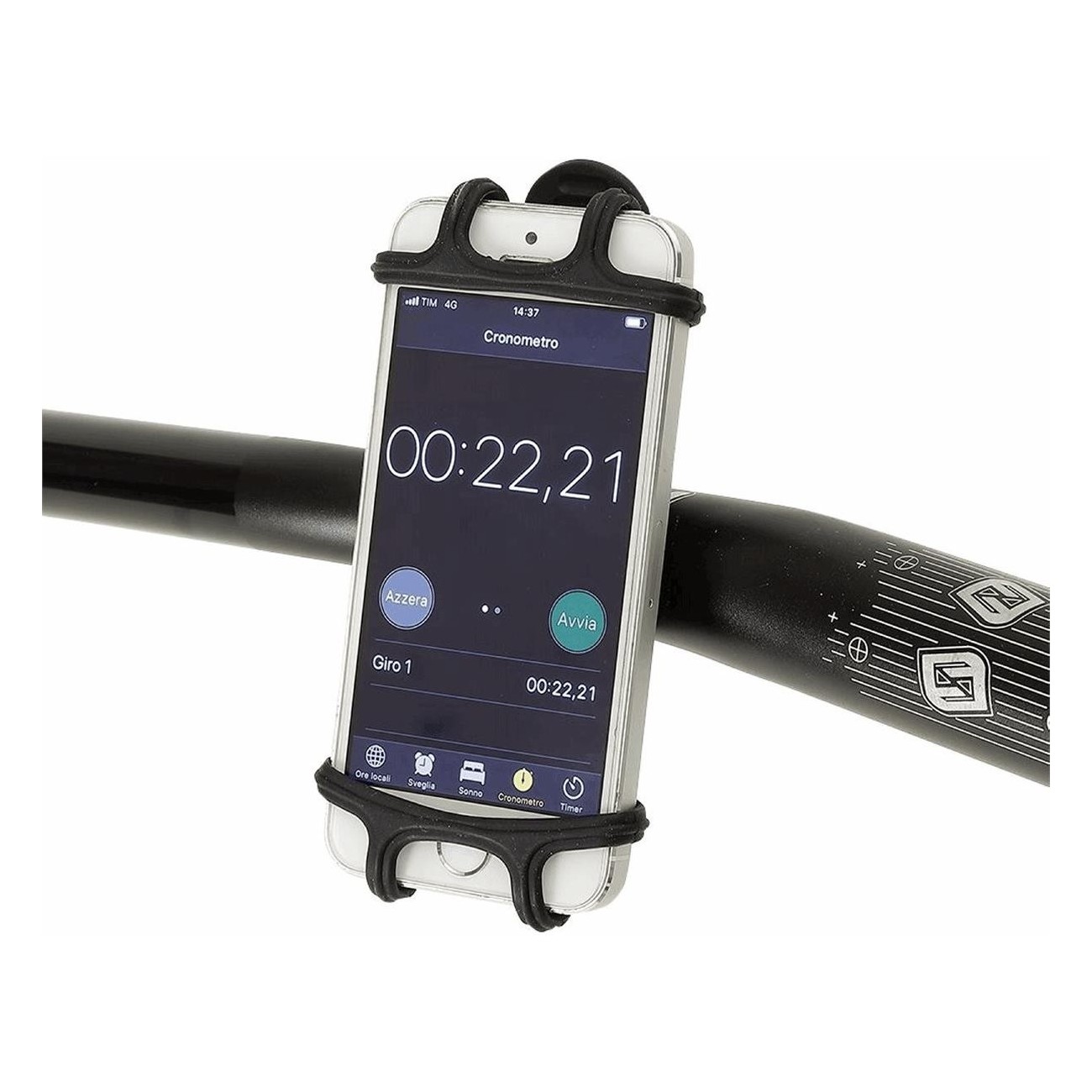 Black MVTEK Smartphone Mount for Handlebars, Fits 4.5 to 6 Inch Devices - 1