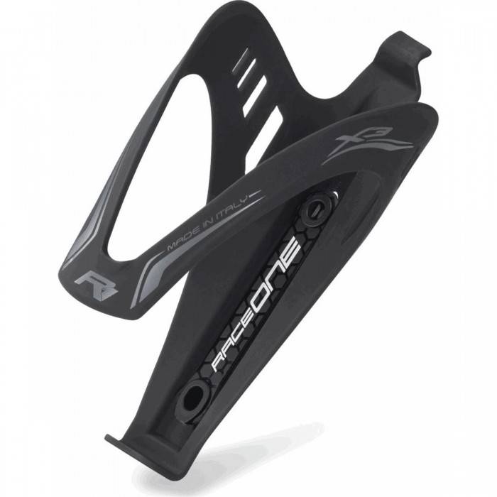 Black Polycarbonate Bottle Holder X3 30g with Rubber Finish - RaceOne - 1