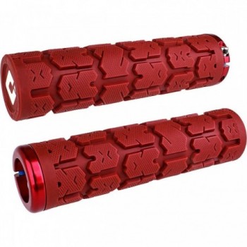 Impugnature Odi Grips Rogue V2.1 Lock-On Rosse con Morsetti Rossi 135mm - Comfort e Prestazioni per Bici - 1 - Manopole - 071148