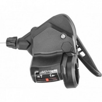 Comando Cambio Destro MTB 3x7V Nero Compatibile Shimano microSHIFT con Indicatore di Velocità - 1 - Comandi - 8005586211682