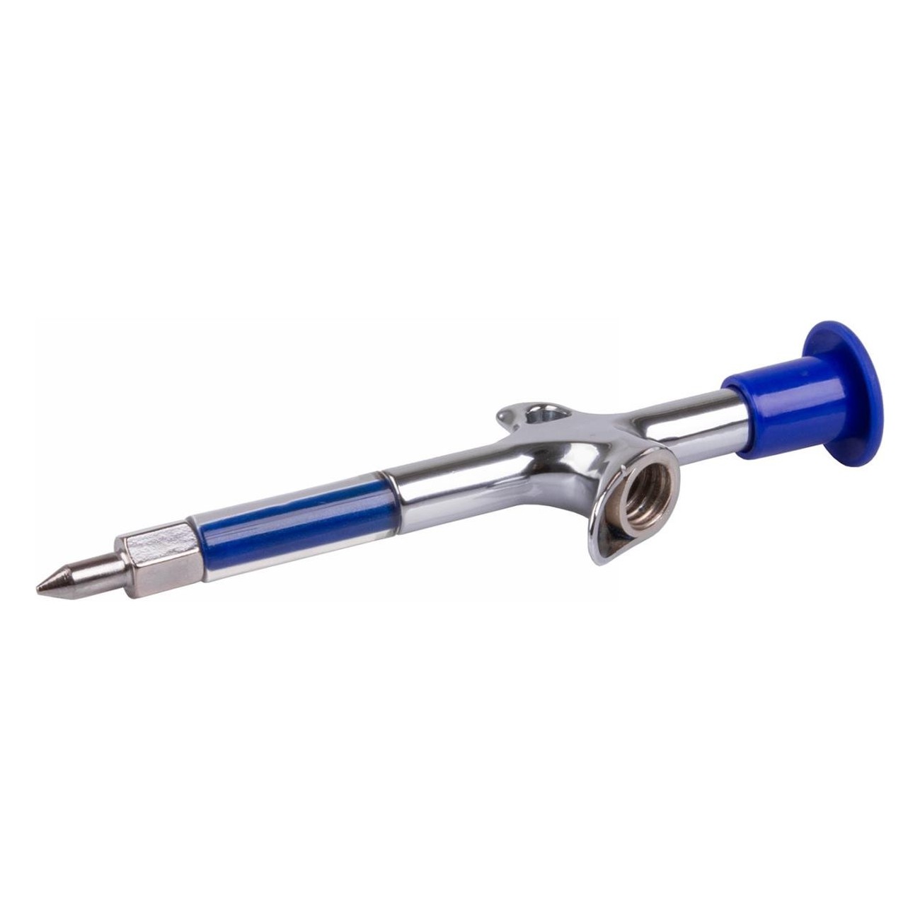 M-WAVE Chrome Silver Grease Gun with Transparent Tube - 1