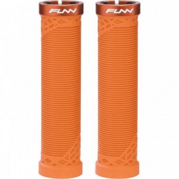 HILT 30mm Orange Grips with CNC Aluminum Collar, Lockring Design - FUNN - 1