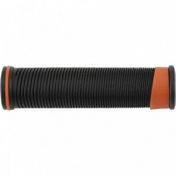 MTB Grips 128mm Soft Rubber Black/Orange - MV TEK - 1