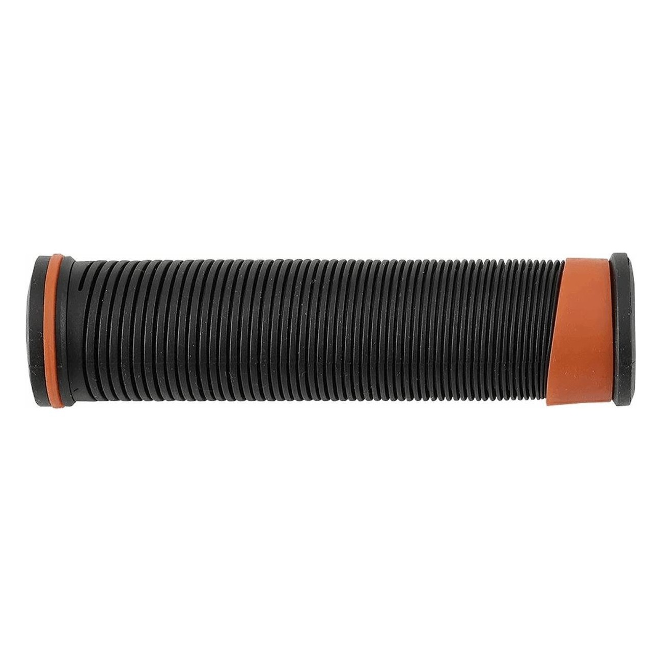 Poignées VTT 128mm en Caoutchouc Souple Noir/Orange - MV TEK - 1