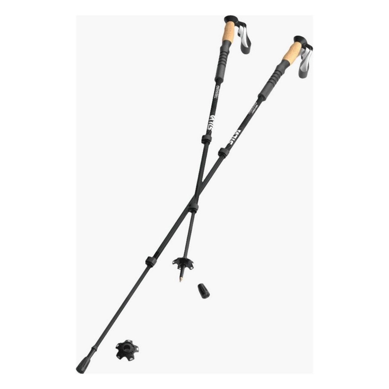 Silva Carbon Fiber Trekking Poles - Lightweight & Adjustable up to 140 cm - 1